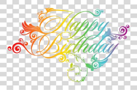 Download Calligraphy Colorful Happy Bday PNG file