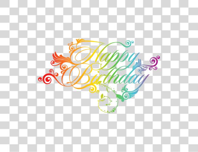 Download Calligraphy Colorful Happy Bday Clip Art