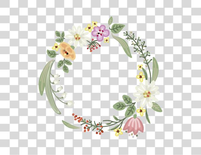 Download White Flowers Ai Files Flower Garland Clip Art