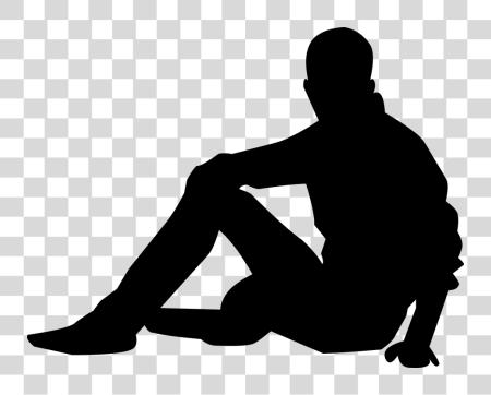 Download Silhouette People Position Man Strength Fashion Sitting On Floor Silhouette PNG file