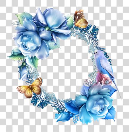 Download Blue Flower Border Blue Flower Border Frame PNG file