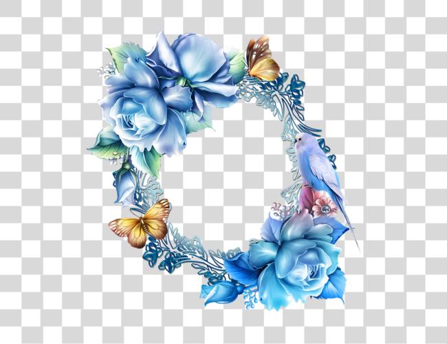 Download azul flor Border azul flor Border marco Clip arte