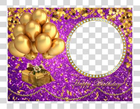 Download feliz cumpleaños Shining marco cumpleaños dorado globo PNG file