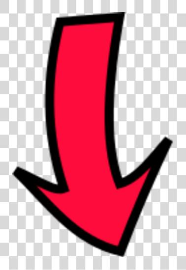 Download Red Curved Arrow Arrow Pointing Down PNG file