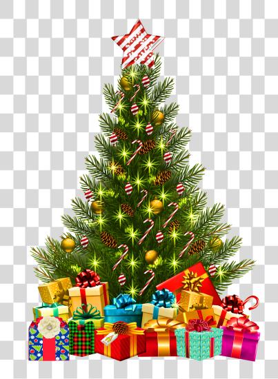 Download rbol De Navidad Con Luces PNG file