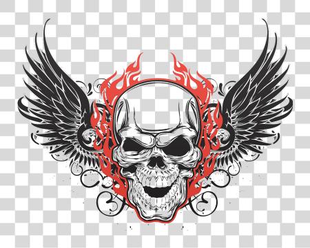 Download Tattoo Skull y alas volando humano Symbolism  y PNG file