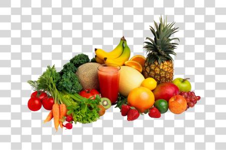 Download Healthy Food Fruits And Vegetables In Plate PNG file