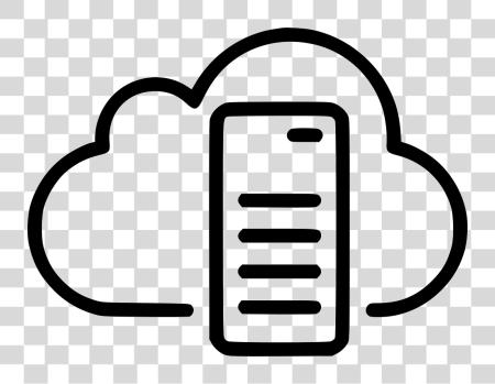 تحميل Cloud Computing أيقونة Cloud Server Black و أبيض بي ان جي ملف