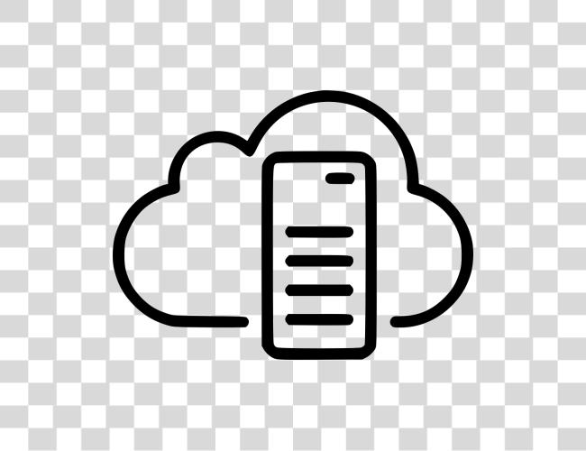 Download Cloud Computing icono Cloud Server negro y blanco Clip arte