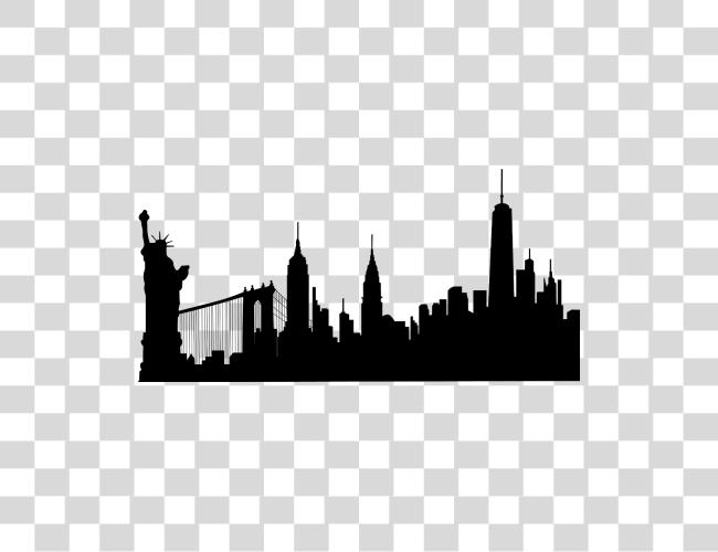 下载 newyork statueofliberty buildings 剪影 新 York Skyline 剪影 画 Clip 艺术