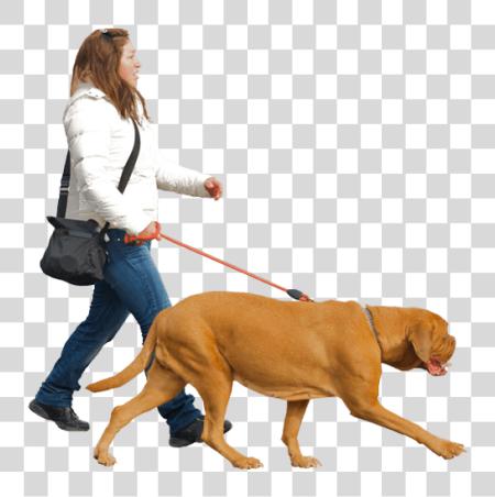 Download real Squad Kennel People caminando con perro PNG file