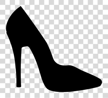 Download High Heel Shoe Black And White Silhouette PNG file