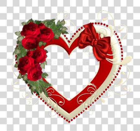 Download Heart Frame With Red Roses Heart PNG file