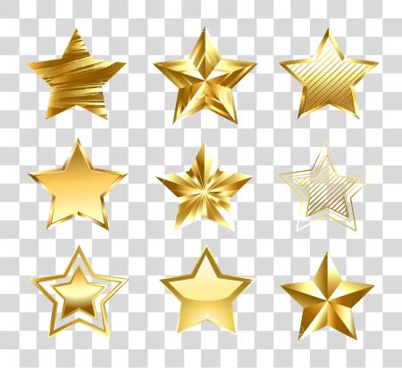 下载 金黄 Stars 一套 金黄 Stars PNG file