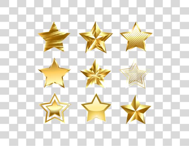 Download Golden Stars Set Golden Stars Clip Art