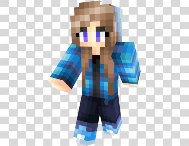 下载 Minecraft Skins Skindex Minecraft 蓝色 女孩 Skin Cool Clip 艺术