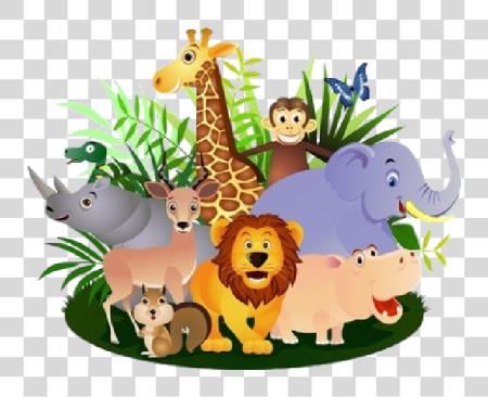 Download 28 colección Of Wild animales animal grupo caricatura PNG file