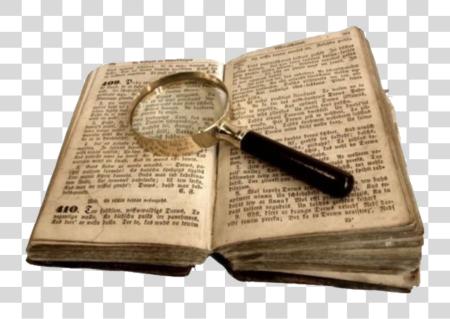 Download beige book magnifyingglass reading cute aesthetic Very Old Books PNG file