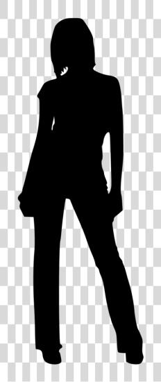 Download Woman Standing Silhouette Woman Silhouette PNG file