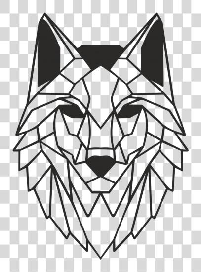 下载 Wolf Metal Wall Decor Portraits Wolf 脸 几何的 線 PNG file