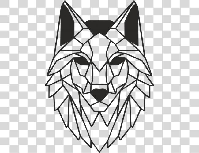 Download Wolf Metal Wall Decor Portraits Wolf Face Geometric Line Clip Art