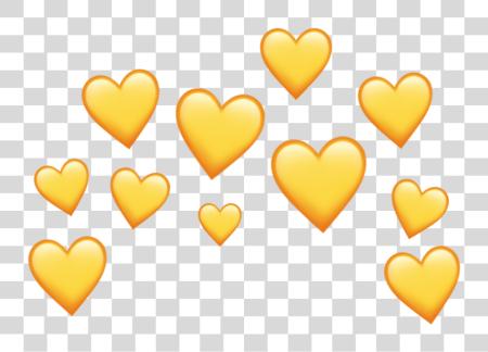 Download Yellow Heart Heartcrown Crown Aesthetic Tumblr Heart PNG file