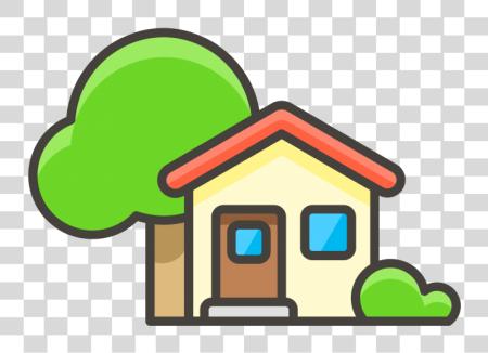 Download House con Garden emoji icono House Tree icono PNG file