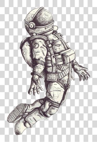 Download astronauta flotando astronauta Tattoo dibujo PNG file