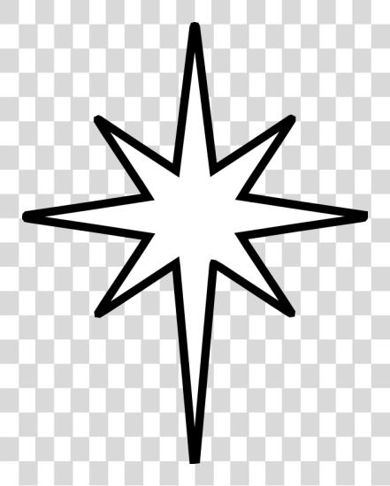 Download Christmas estrella negro y blanco estrella Of Bethlehem Outline PNG file