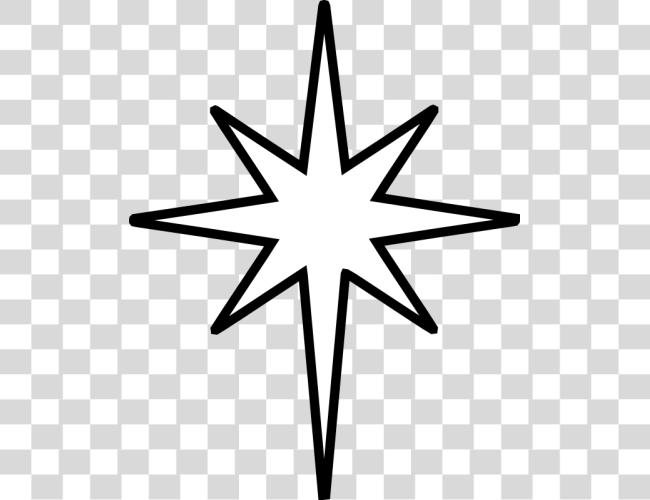 Download Christmas Star Black And White Star Of Bethlehem Outline Clip Art