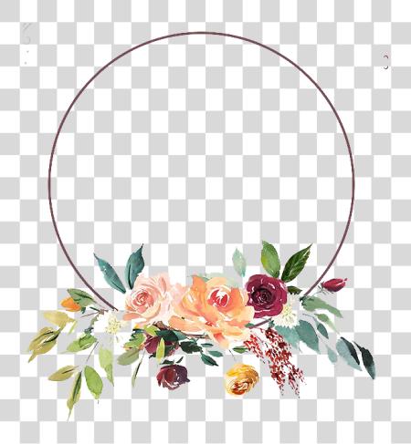 Download floral floral redondo flor marco PNG file