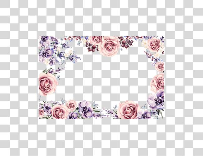 Download 1024 x 683 23 colorido floral Border diseño Clip arte