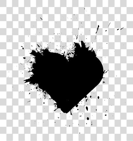 下载 黑色 Heart Paint Splash PNG file