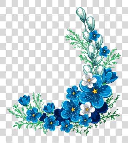 Download Soloveika Flower Border Blue PNG file