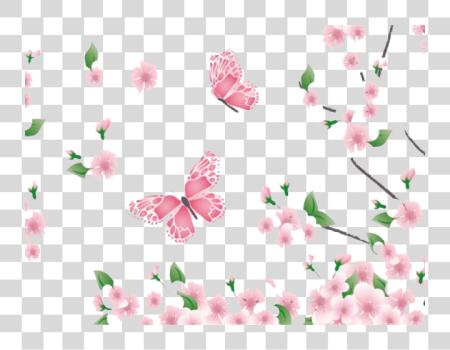 Download Spring Pink Butterfly Flower PNG file