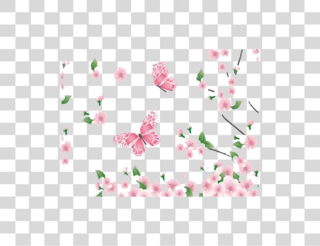 Download Spring Pink Butterfly Flower Clip Art