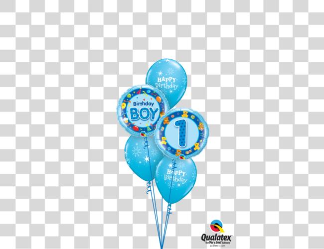 Download First Birthday Balloon Display Happy Birthday Blue Balloon Clip Art