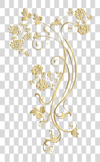 Download oro floral Ornament marco PNG file