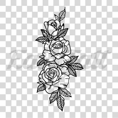 Download Roses Temporary Tattoo And Roses Fake Tattoos 3 Rose Tattoo Designs PNG file