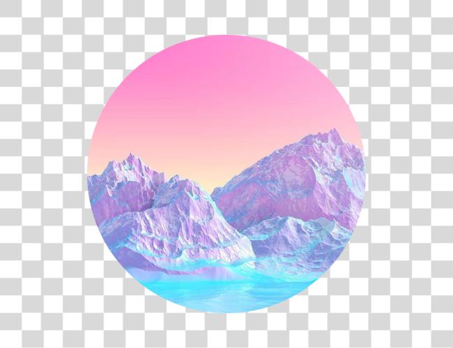 Download pink circle icon blue purple freetoedit Aesthetic Mountains Clip Art