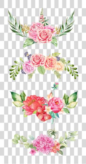 Download Watercolor Flowers Border The Bottom Pink Flowers Watercolor Pink Floral Border PNG file