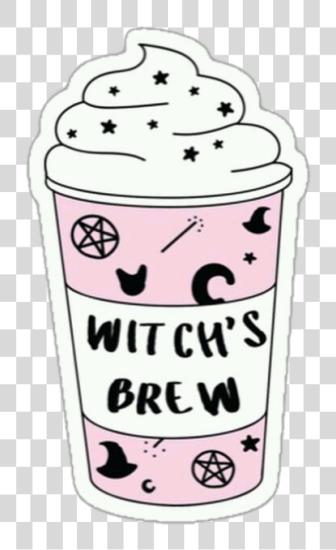 Download kawaii cute pink pastel goth soft aesthetic Witches Brew Coffee Sticker PNG file