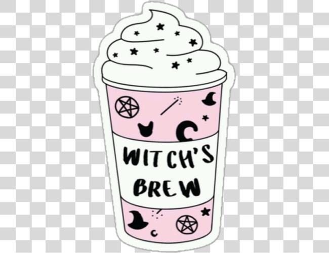 Download kawaii cute pink pastel goth soft aesthetic Witches Brew Coffee Sticker Clip Art