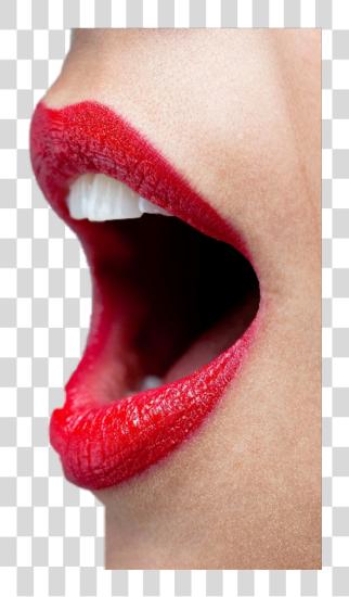 Download boca lipstick open decorate mujer Womans boca Wide Open con rojo Lipstick PNG file