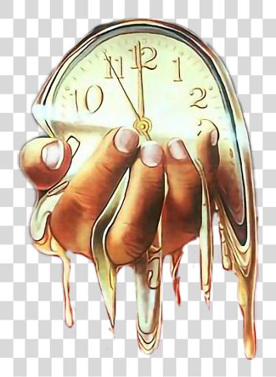 Download clock mano melting Melting Clock In mano PNG file