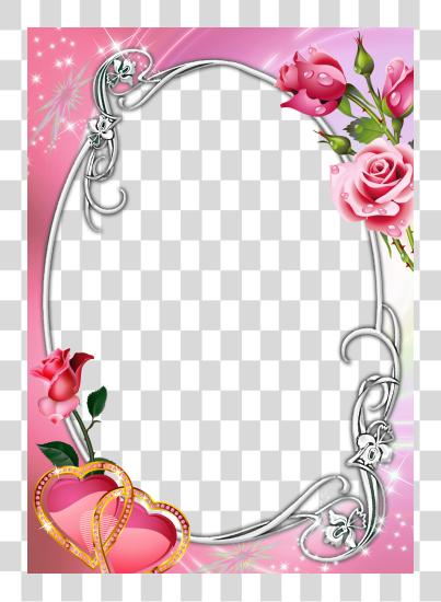 Download Picture Borders Flower Frame Rose Frame Oval Frame Roses Frames And Borders PNG file