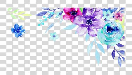 Download Corner Watercolor Flower Watercolor Corner PNG file