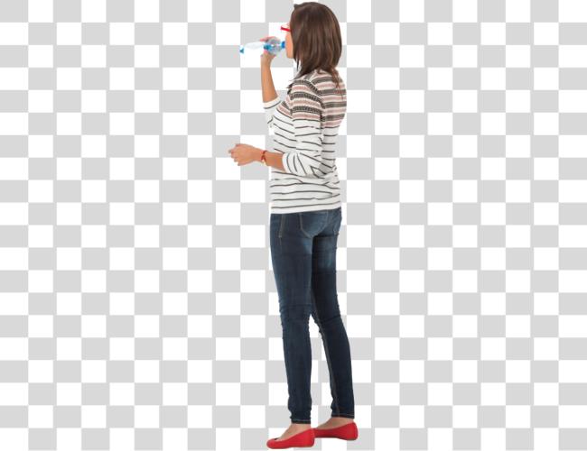 Download Woman Standing Drinking People Cutout Cut Out People Girl Clip Art