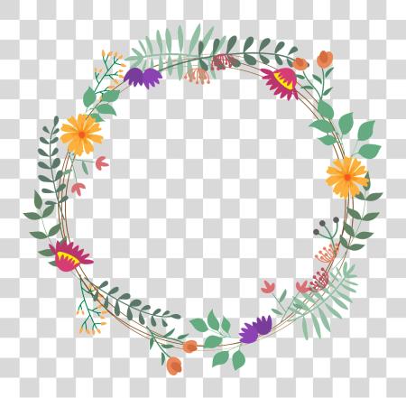 下载 新鲜 黄色 花 Hand Painted Garland Decorative 花 PNG file