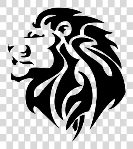 تحميل أسود رأس صورة ظلية Tribal Lion Logo بي ان جي ملف